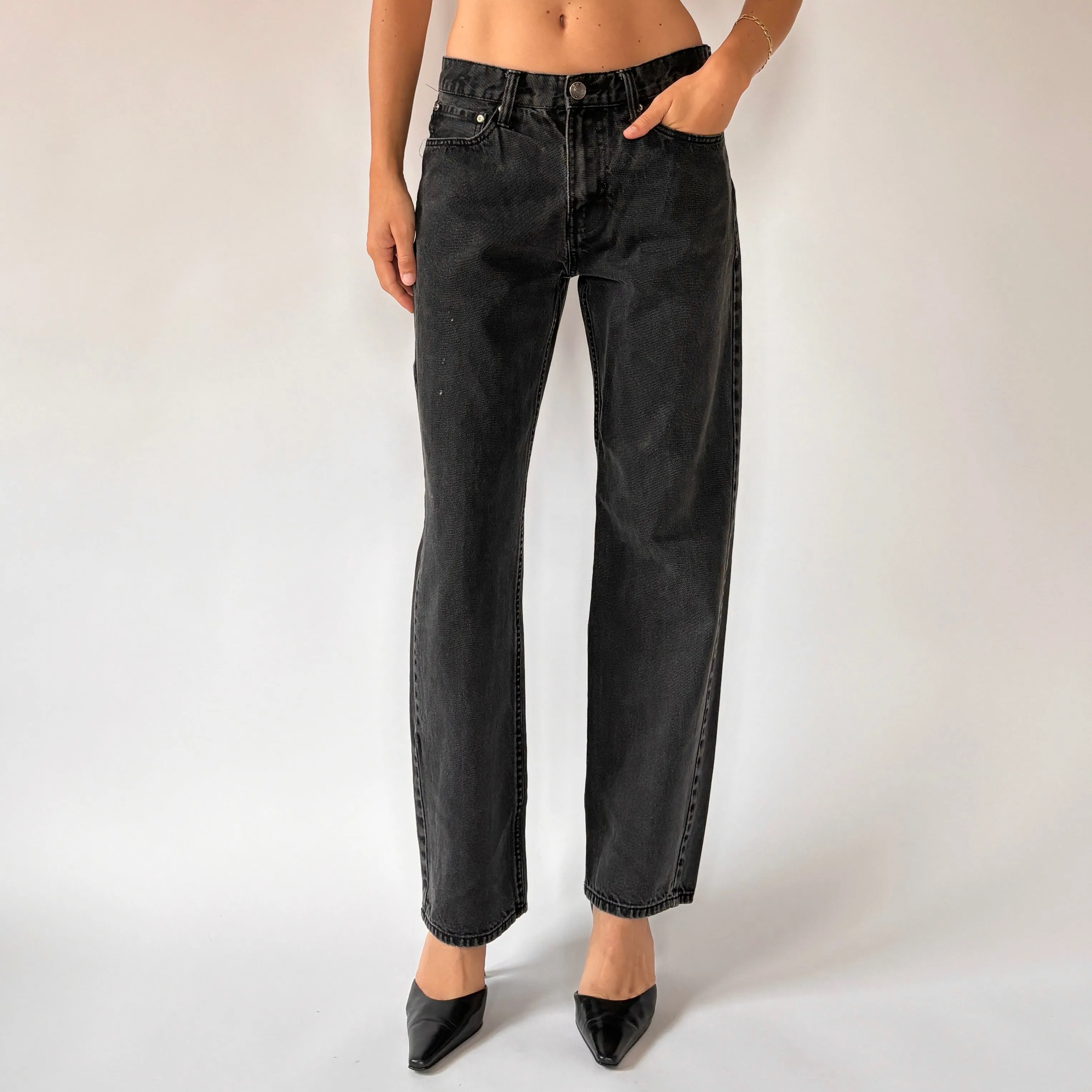 90s Black Wash Jeans (S/M)
