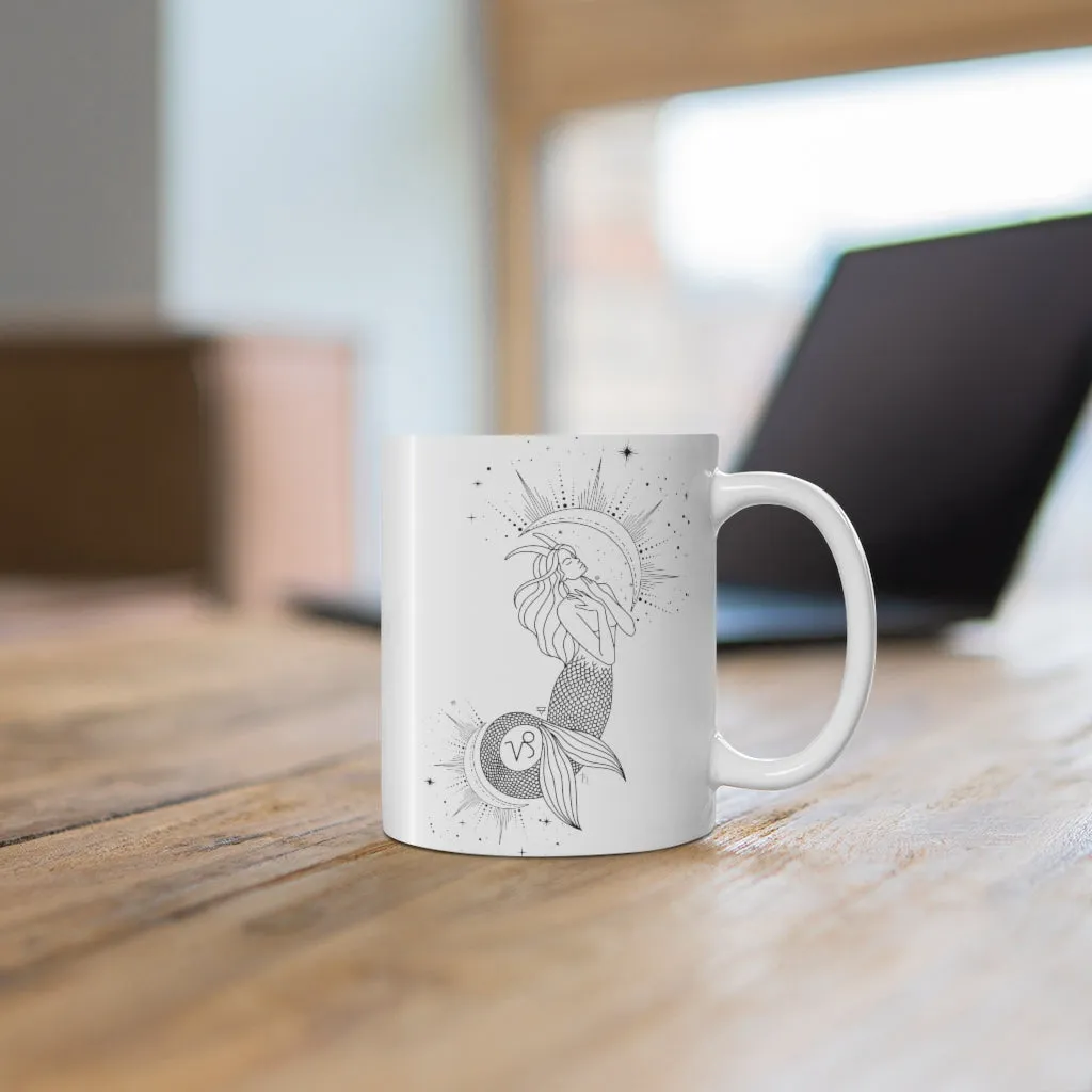 Capricorn Mermaid Sea Goat Zodiac Astrology "Ambition"  Mug 11oz