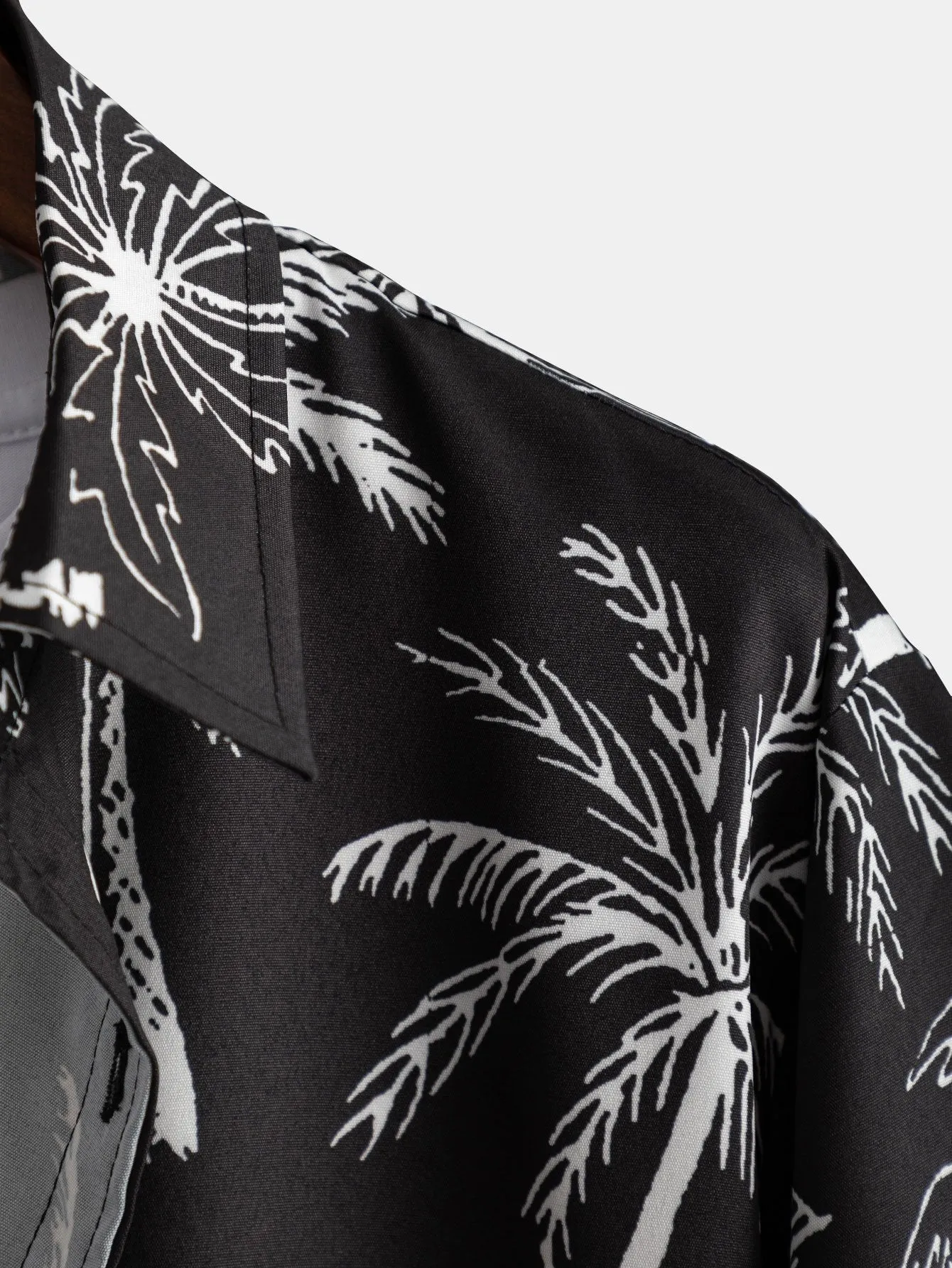 David Palm Tree Print Set – Button-Up Shirt & Swim Shorts