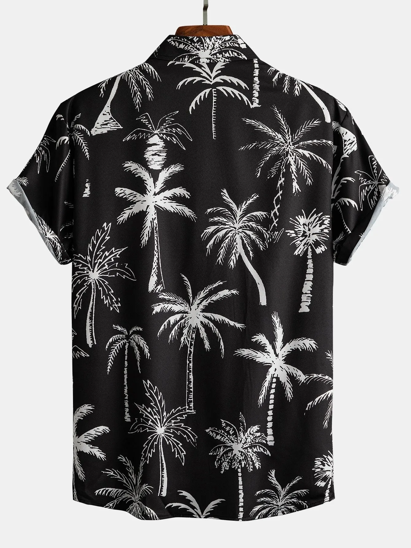 David Palm Tree Print Set – Button-Up Shirt & Swim Shorts