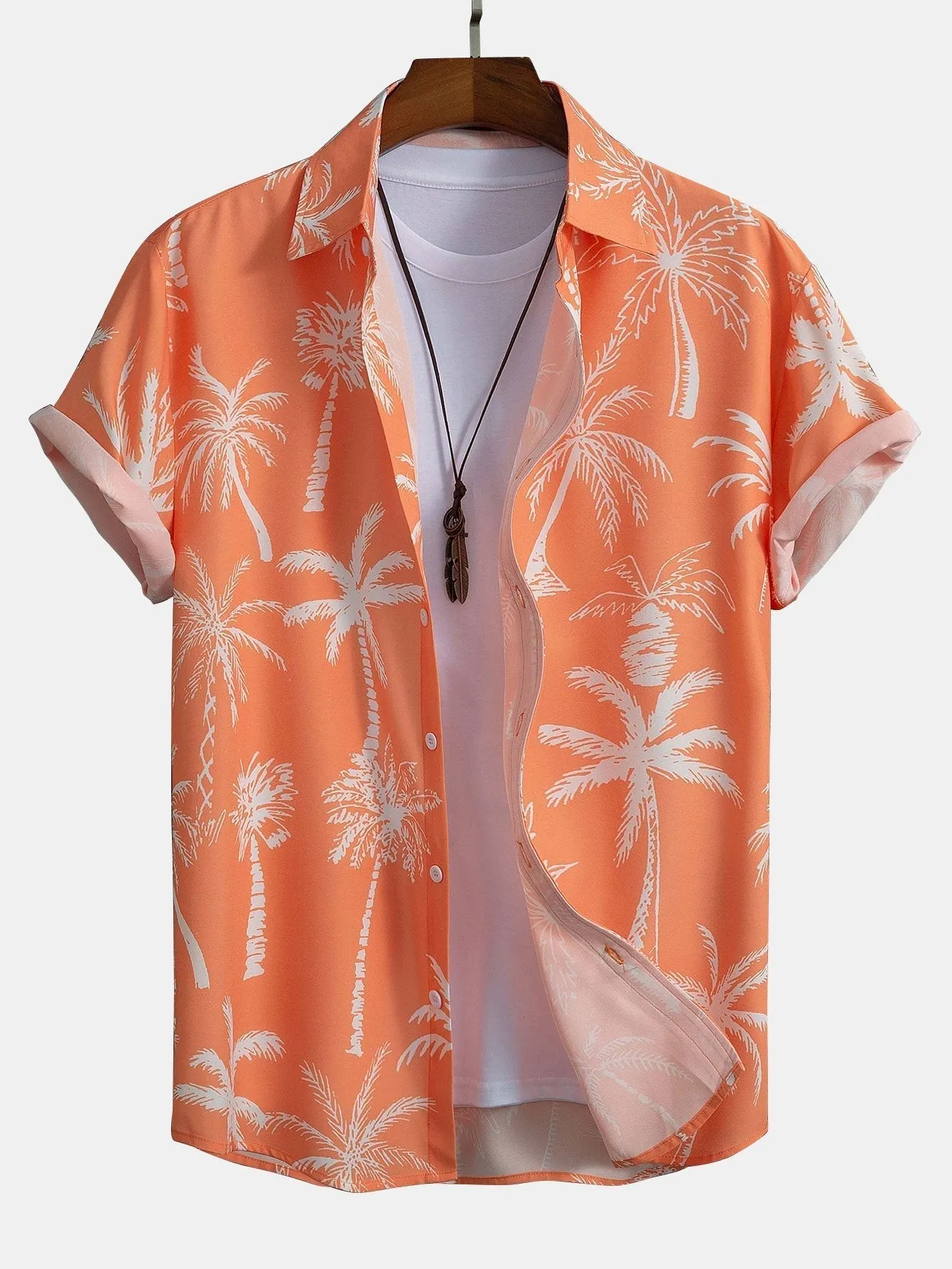 David Palm Tree Print Set – Button-Up Shirt & Swim Shorts