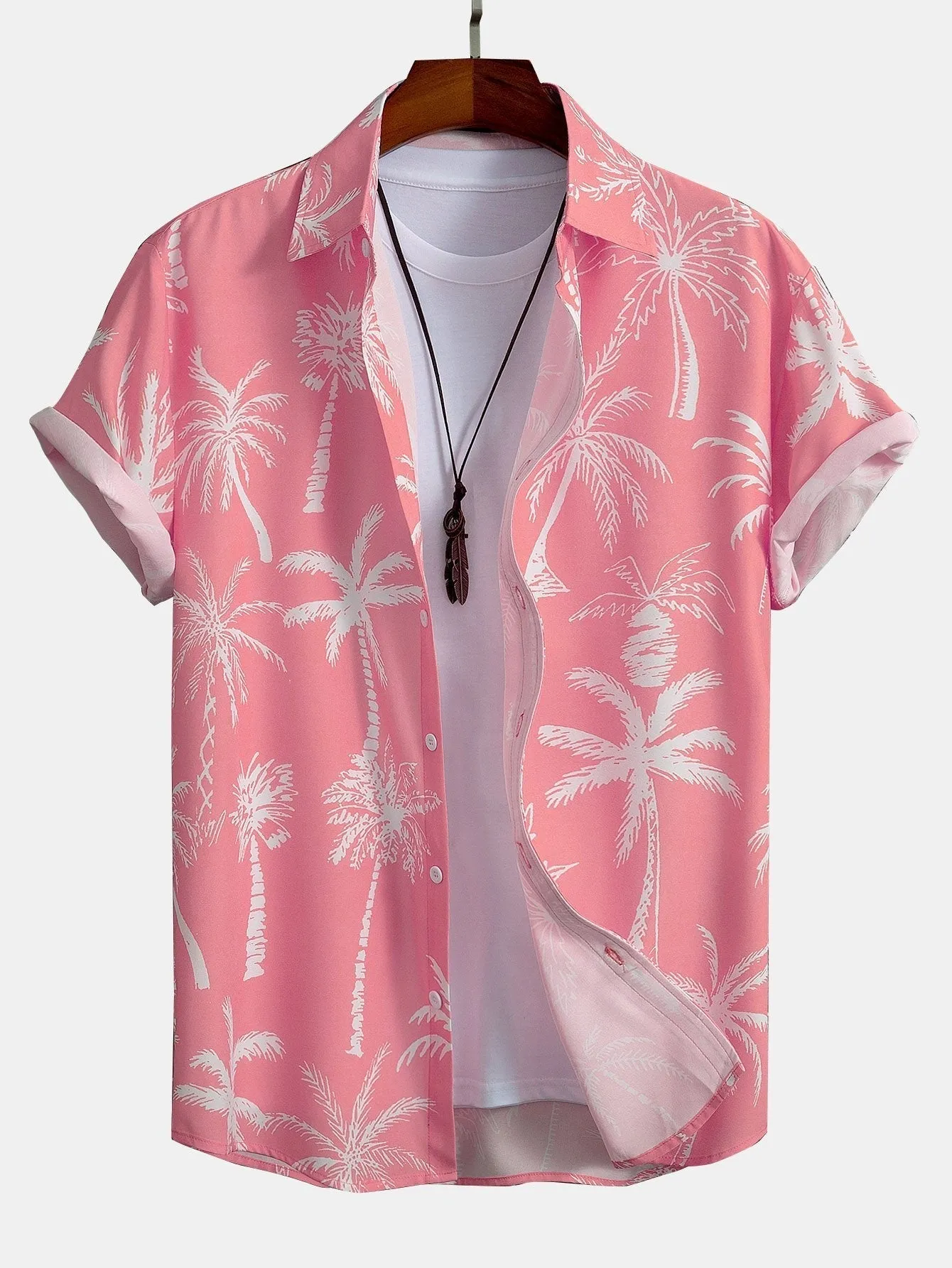 David Palm Tree Print Set – Button-Up Shirt & Swim Shorts