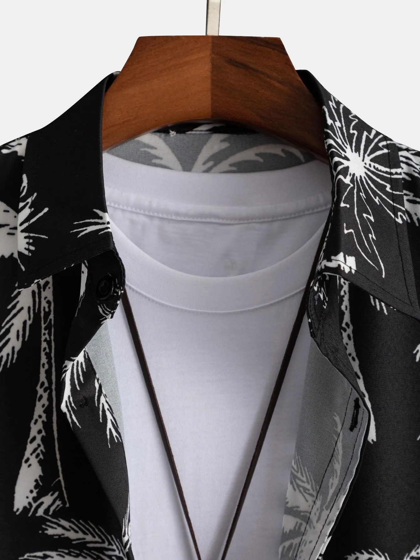David Palm Tree Print Set – Button-Up Shirt & Swim Shorts
