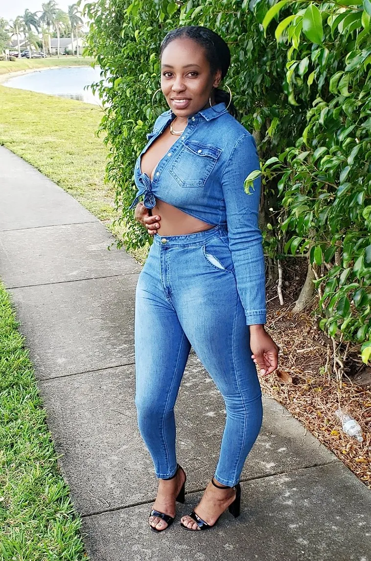 Denim Tie Jumpsuit