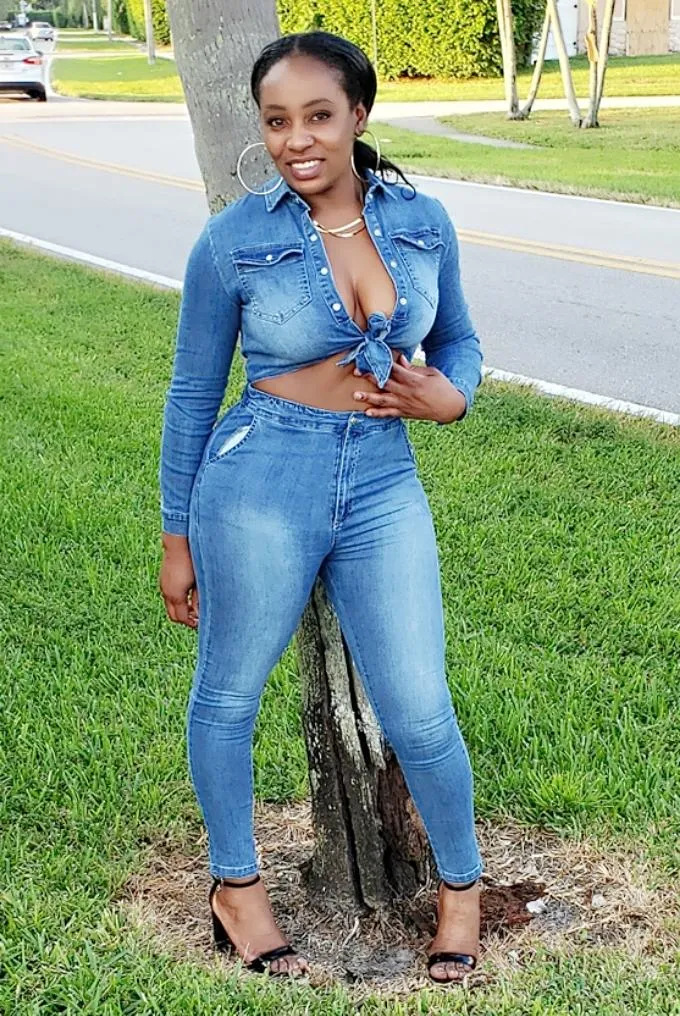 Denim Tie Jumpsuit