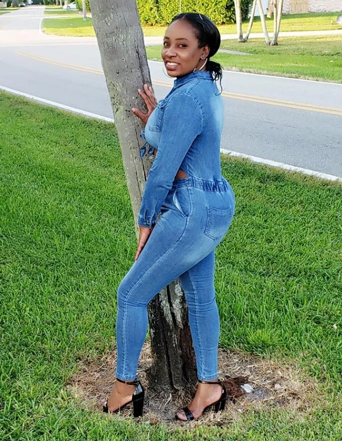 Denim Tie Jumpsuit