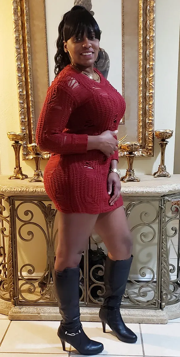 Desire Distressed Sweater Dress
