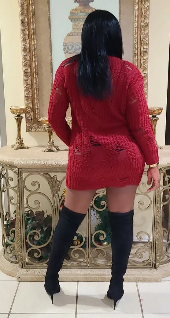 Desire Distressed Sweater Dress