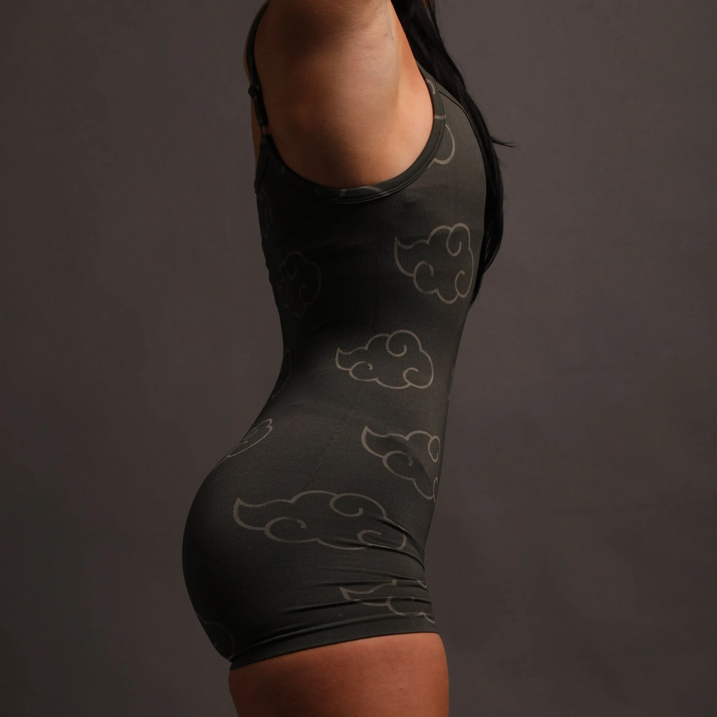 Floating Sonya "Everson Seamless" Bodysuit in Pine Green