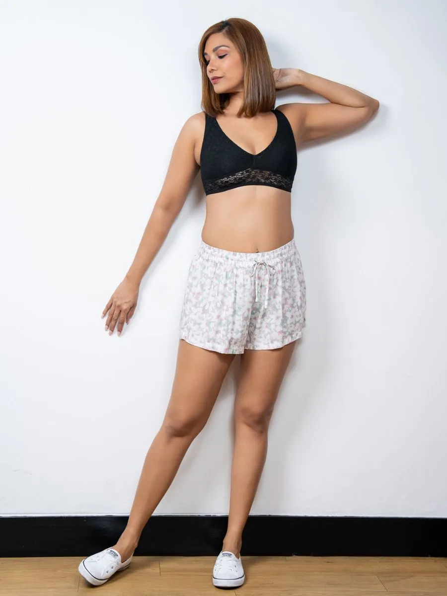 Janice - Lounge Short in Aqua Lilly
