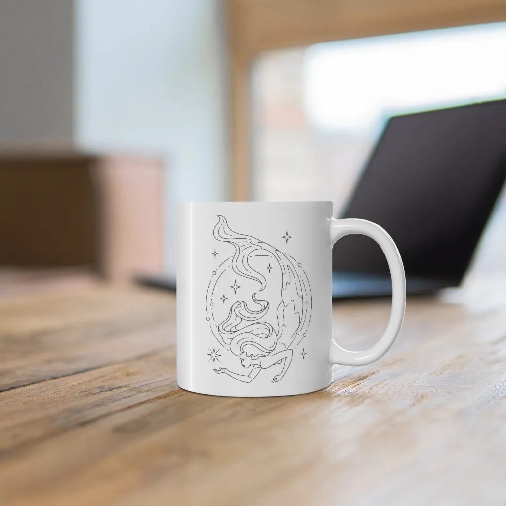 Pisces "Dive Deep" Mermaid Goddess Astrology Zodiac Mug 11oz