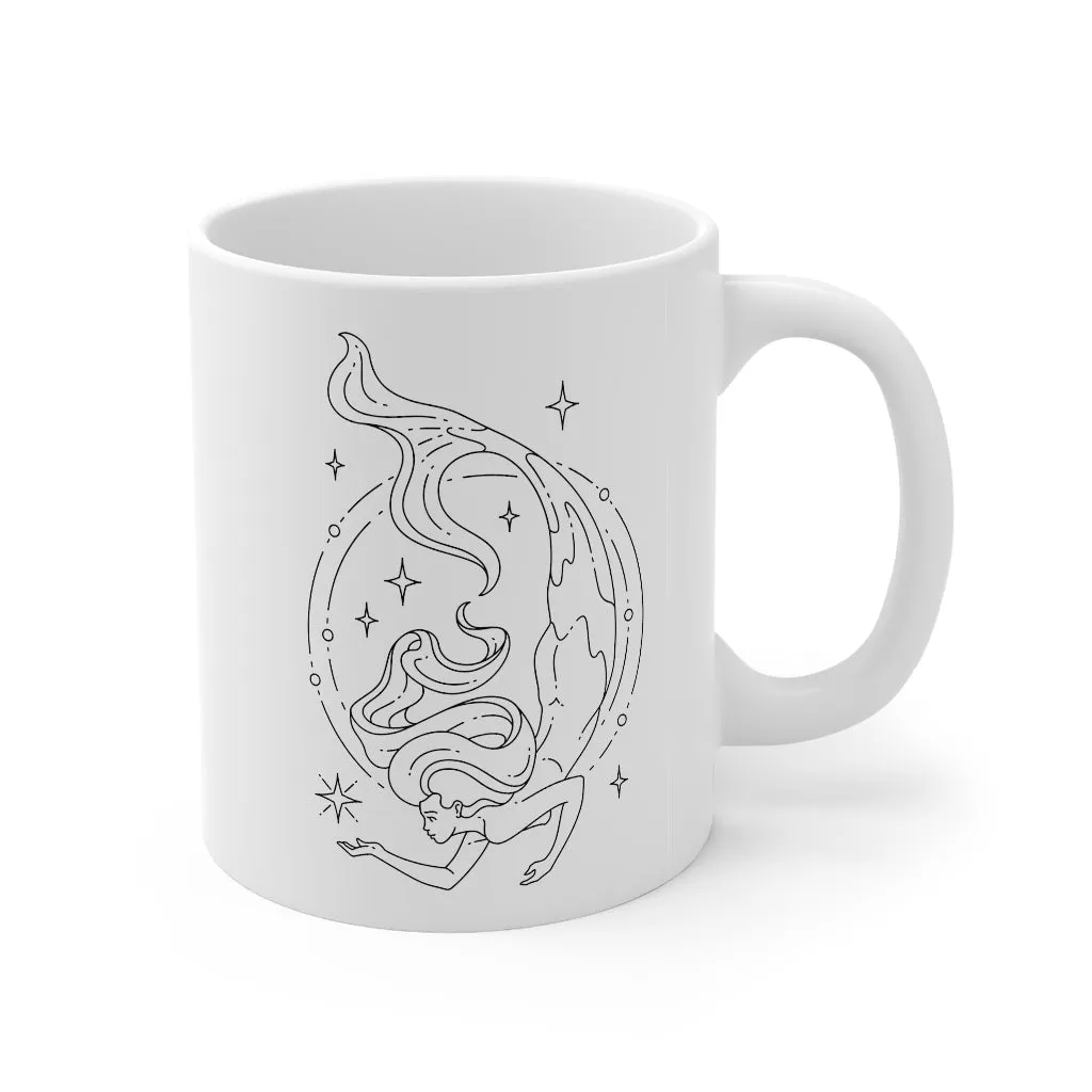 Pisces "Dive Deep" Mermaid Goddess Astrology Zodiac Mug 11oz