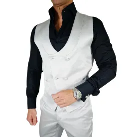 Silver Lucentezza Double Breasted Waistcoat @ The Vault