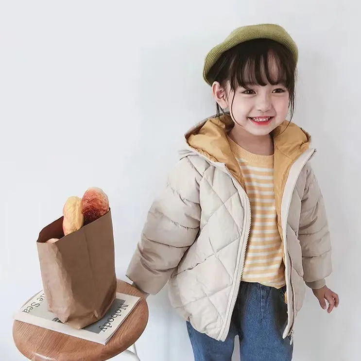 Solid Color Padded Plush Winter Jacket