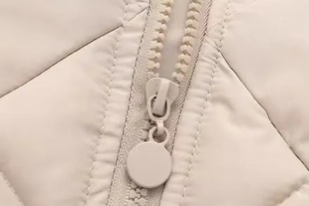 Solid Color Padded Plush Winter Jacket