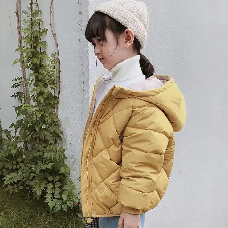 Solid Color Padded Plush Winter Jacket