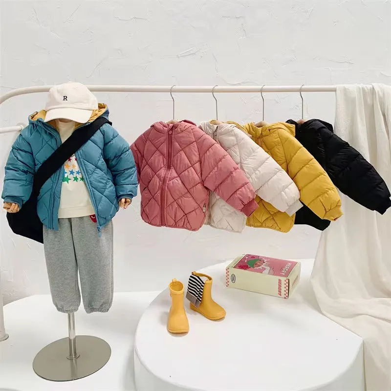 Solid Color Padded Plush Winter Jacket