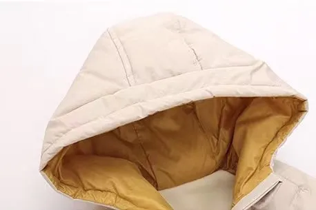 Solid Color Padded Plush Winter Jacket