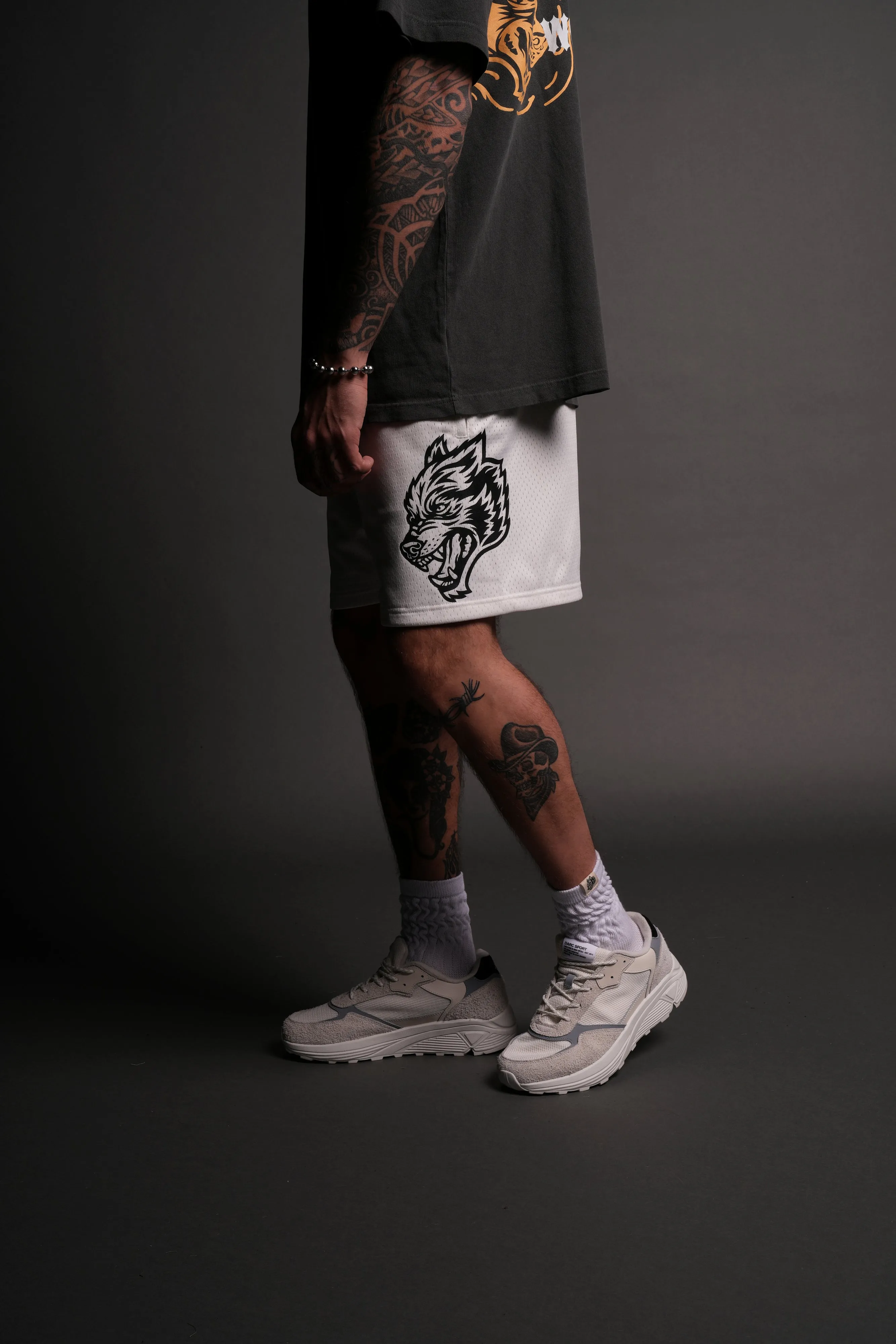 Vaughn Mesh Shorts in Cream