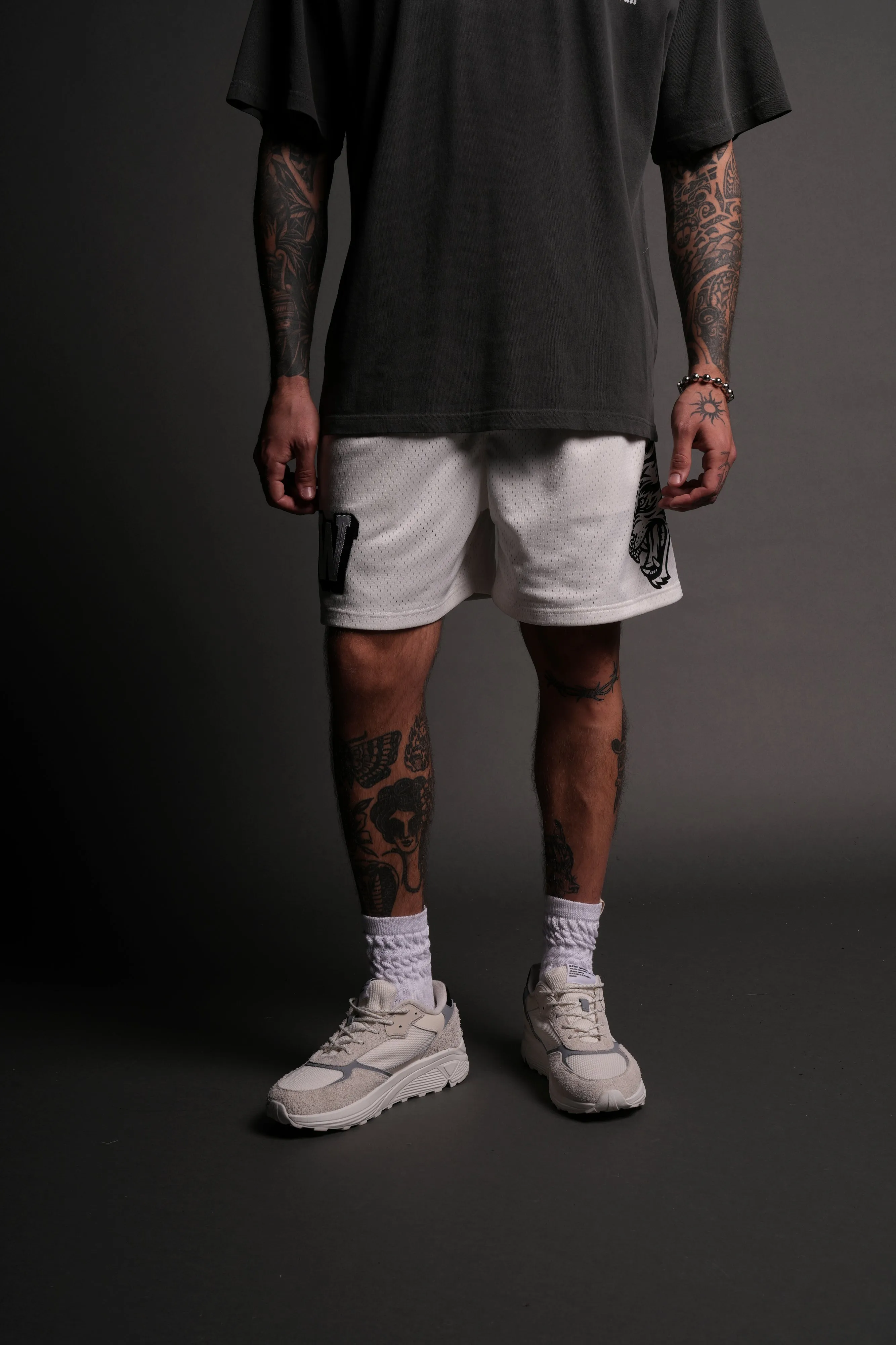 Vaughn Mesh Shorts in Cream